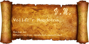 Vollár Magdolna névjegykártya
